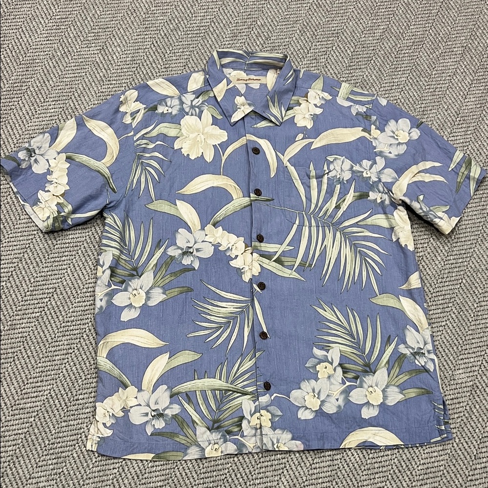 Tommy Bahama Blue Floral Casual Shirt